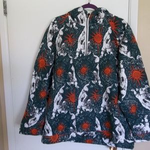 Vintage Hoodie Pullover 1970s 1960s XL All Over Print Designer Russell O'Brien